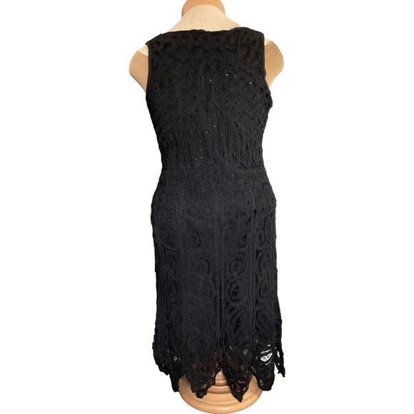 Kroochetta by Phyllis Women's Large Black Dress Raylon Lace Detail Sleeveless - Picture 2 of 10
